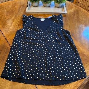 EUC JCrew Size 2 Dressy black and gold top